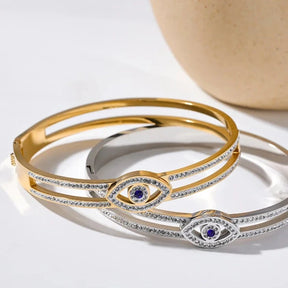 Bracelete Olho Grego Cravejado com Zircônia (Banhado a Ouro 18K)