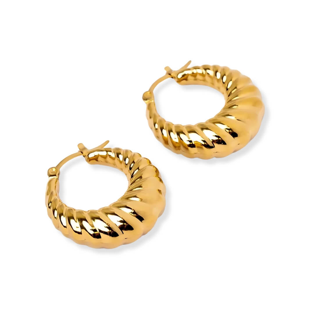 Brinco Argola Croissant (Banhado a Ouro)