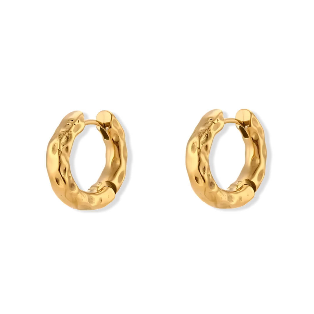 Brinco Argola Orgânica Texturizada (Banhado a Ouro)