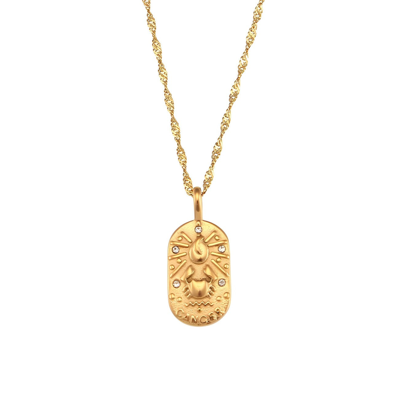 Colar Zodíaco Corrente Trançada (Banhado a Ouro 18K)