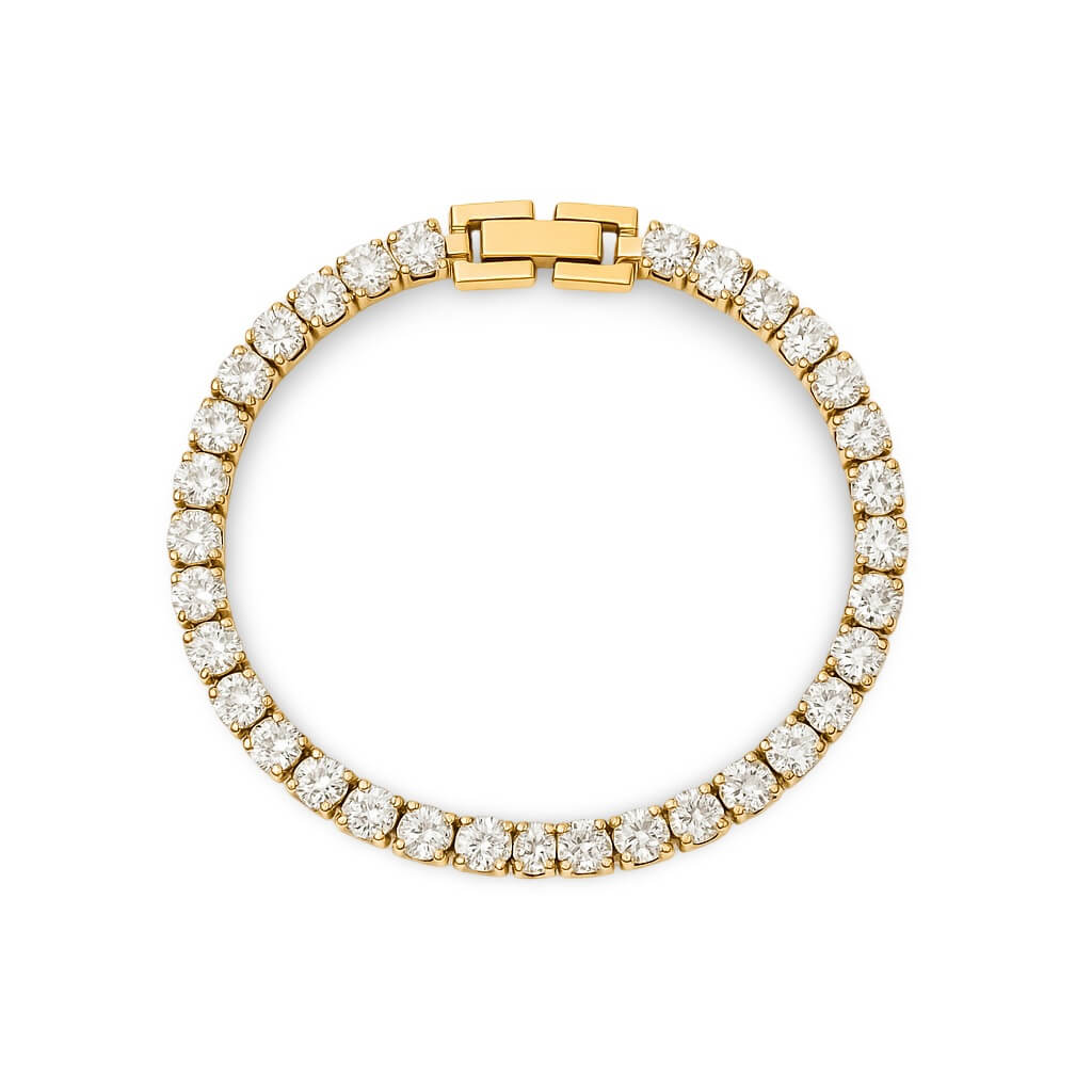 Pulseira Riviera com Zircônia Brilhante (Banhado a Ouro)