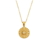 Colar Sol com Zircônias (Banhado a Ouro)