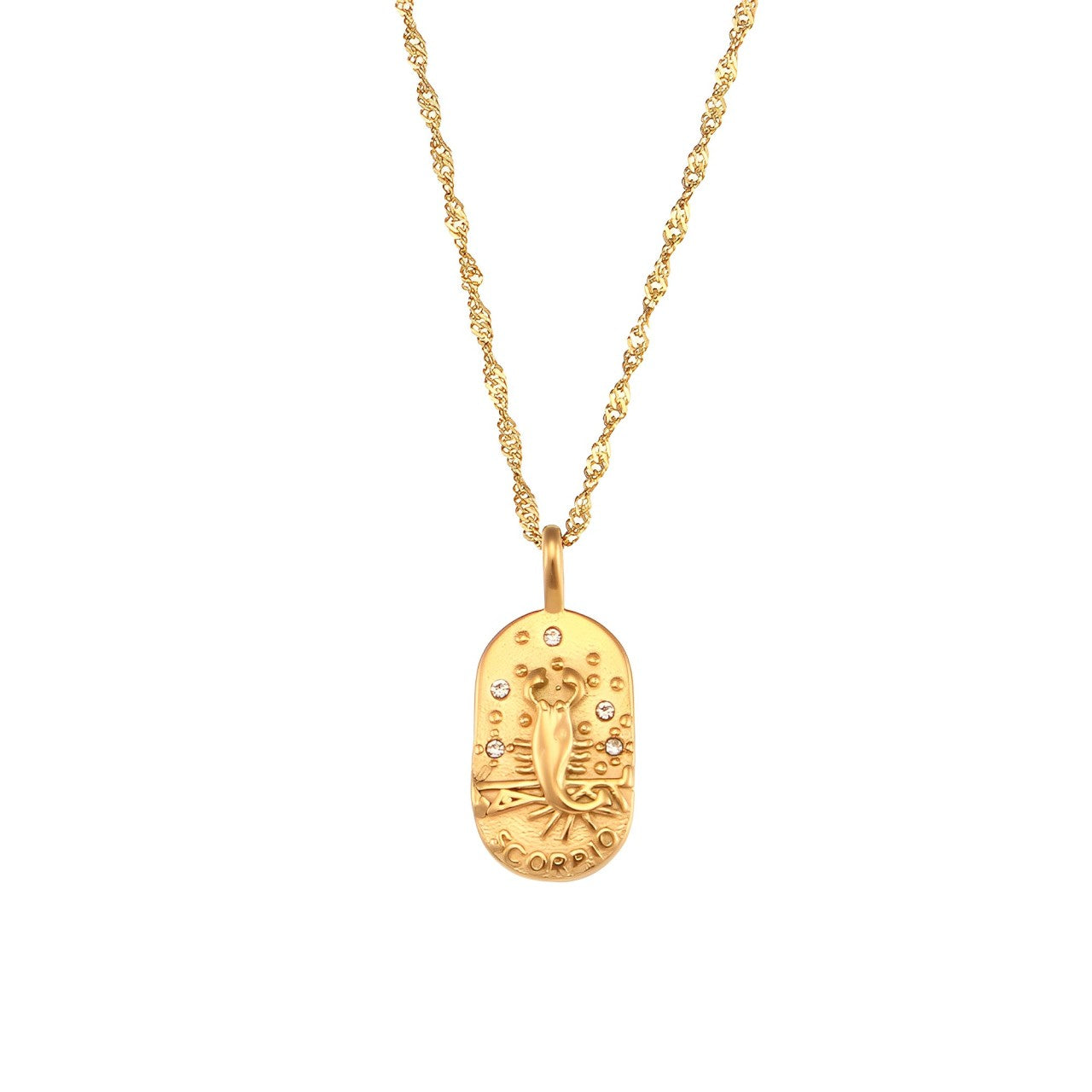 Colar Zodíaco Corrente Trançada (Banhado a Ouro 18K)