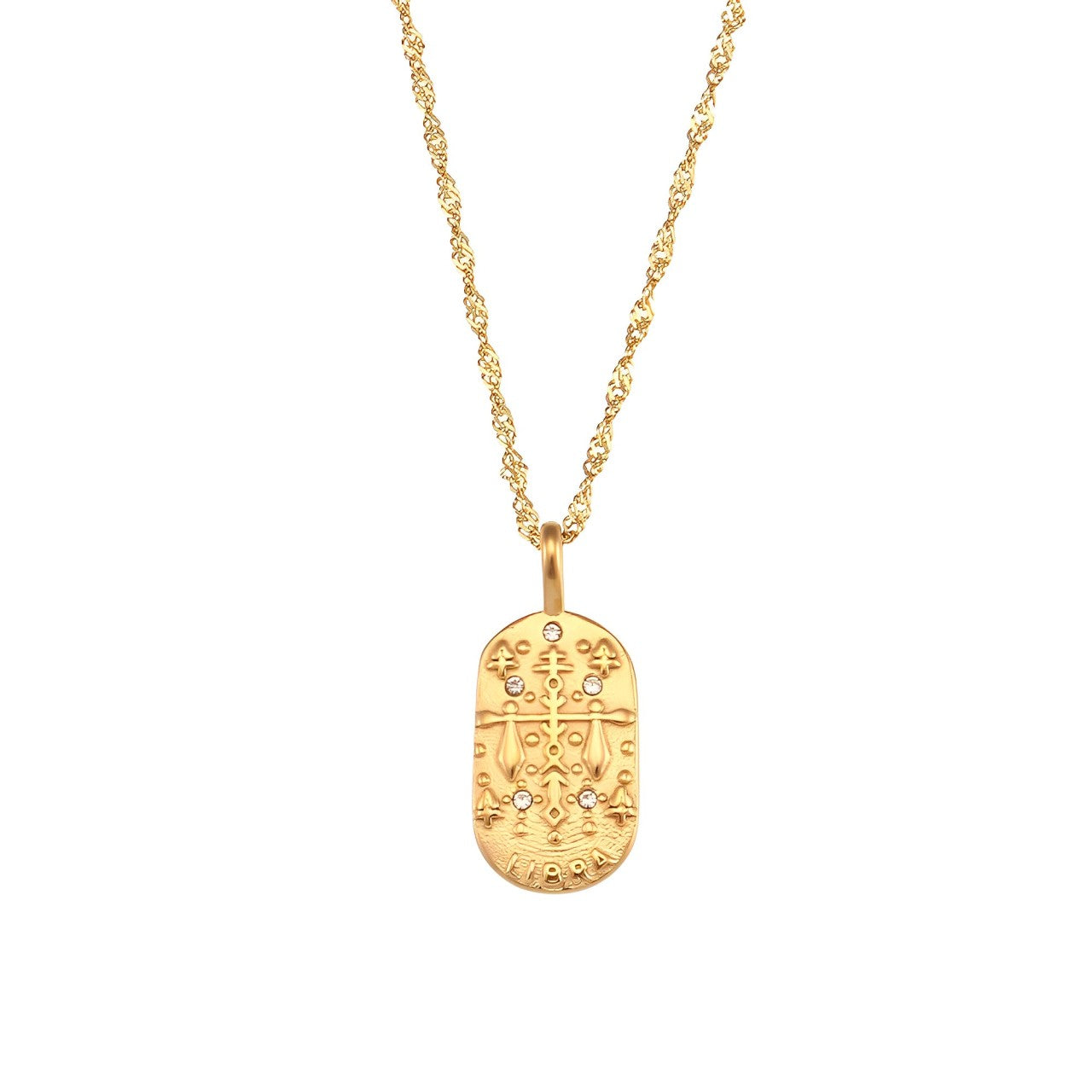 Colar Zodíaco Corrente Trançada (Banhado a Ouro 18K)