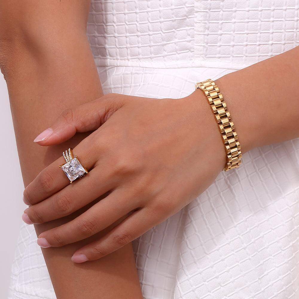 Pulseira de Elos Bold (Banhado a Ouro)