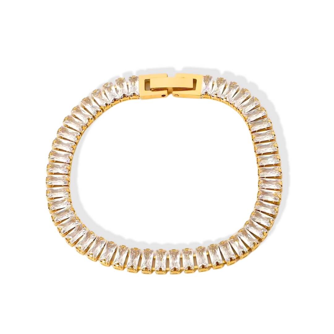 Pulseira Riviera com Zircônia Baguette (Banhado a Ouro)