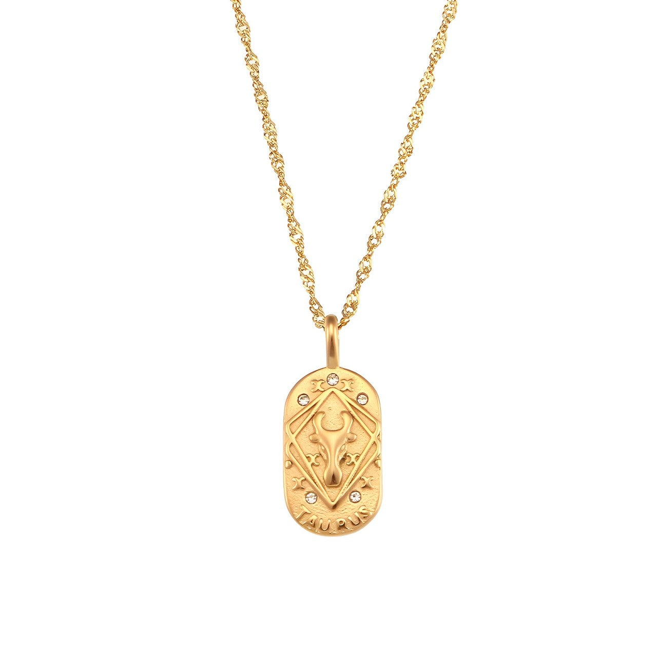 Colar Zodíaco Corrente Trançada (Banhado a Ouro 18K)