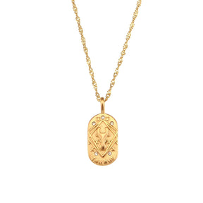 Colar Zodíaco Corrente Trançada (Banhado a Ouro 18K)
