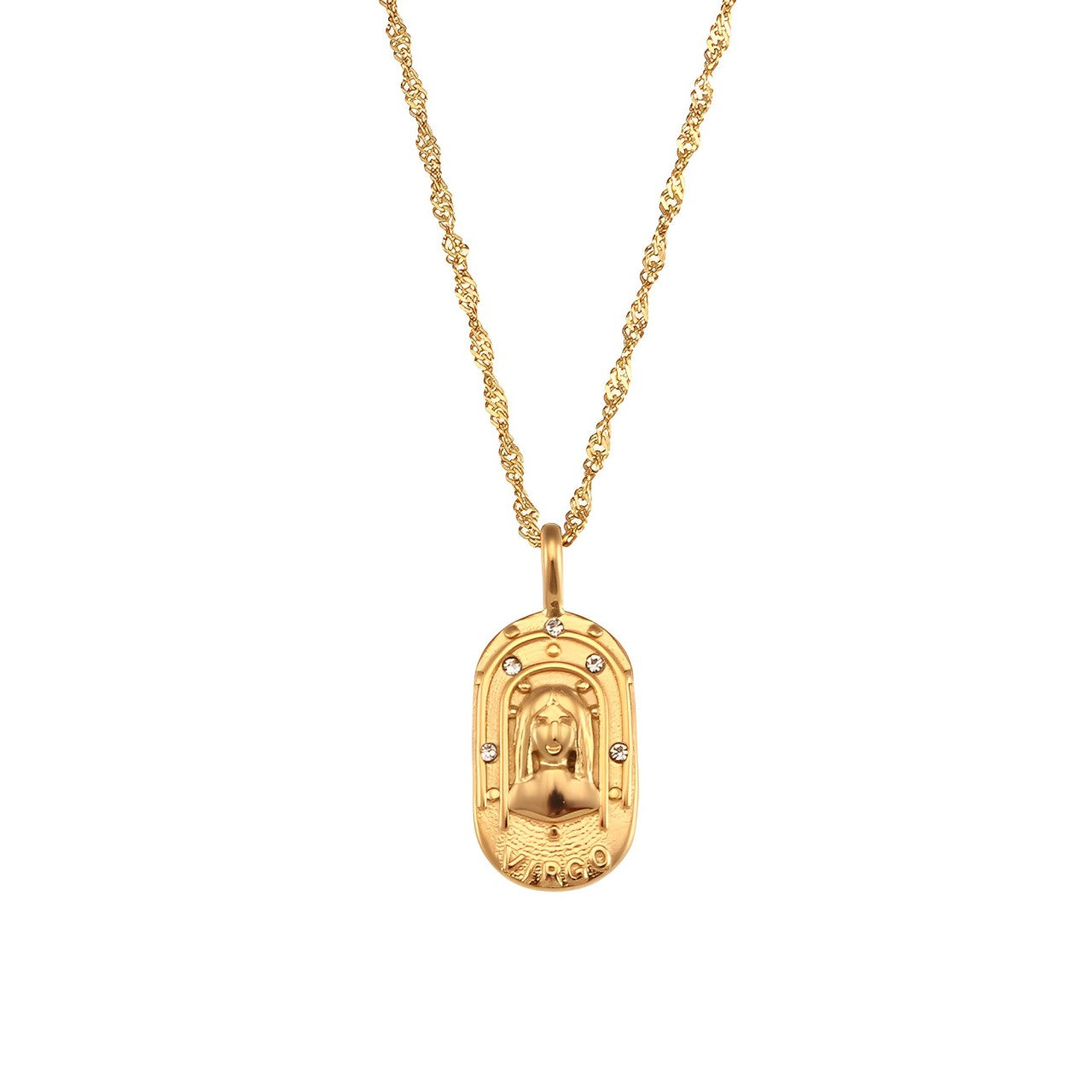 Colar Zodíaco Corrente Trançada (Banhado a Ouro 18K)
